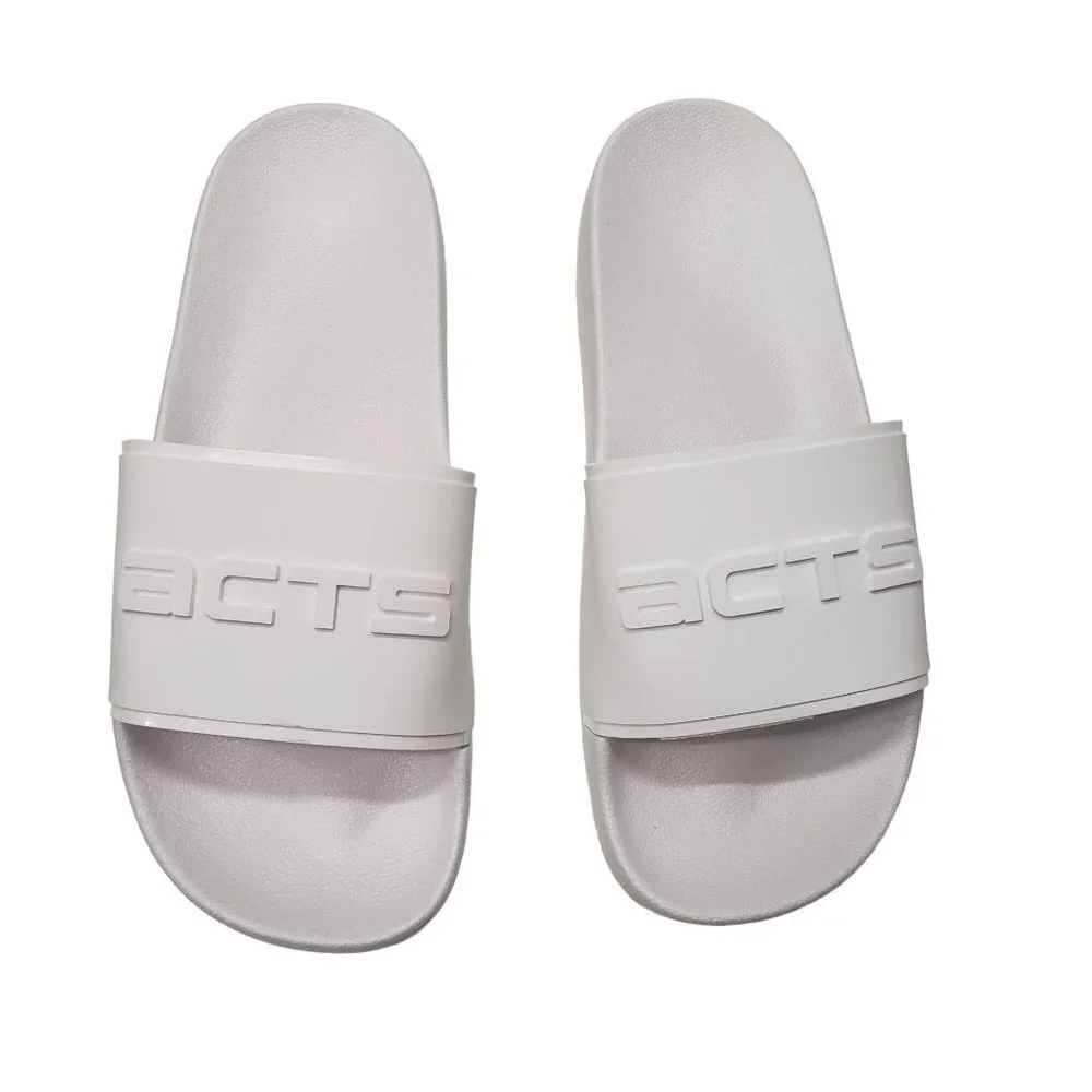 New Acts Men's Pool Slides in White - Size 40 (US‎ Size 7.5)